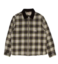 Stussy Frank Plaid Zip Shirt (Taupe)