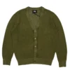 Stussy Loose Gauge Cardigan (Olive) -Unisex Clothing Sales 117164 OLIV