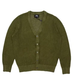 Stussy Loose Gauge Cardigan (Olive)