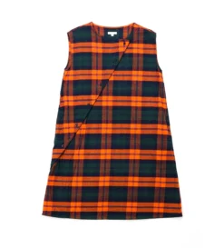 Tunic Dress (Orange Navy Green Cotton)
