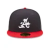 NEW ERA Atlanta Braves Comic Cloud 59FIFTY Fitted Cap (Navy / Red) -Unisex Clothing Sales 60243843 NVY