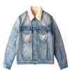 Abcd. Shearling Lined Jean Jacket (Super Faded Blue) -Unisex Clothing Sales ABCDMSJJFITA SFBLU