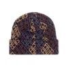 Monogram Cuff Beanie (Black / Brown) -Unisex Clothing Sales FAQ322H043 BLKBRN