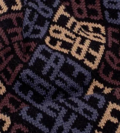 Monogram Cuff Beanie (Black / Brown) -Unisex Clothing Sales FAQ322H043 BLKBRNd1