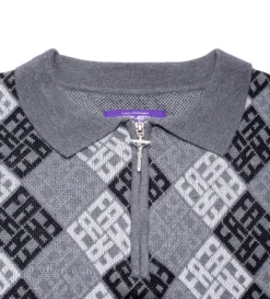 FA Monogram 1/4 Zip Knit (Silver) -Unisex Clothing Sales FAQ322K002 SILd1