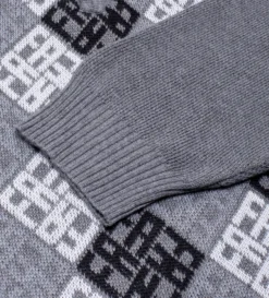 FA Monogram 1/4 Zip Knit (Silver) -Unisex Clothing Sales FAQ322K002 SILd2