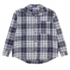 Heavy Flannel Overshirt (Navy / White)