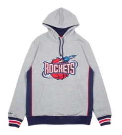 Mitchell & Ness Houston Rockets Premium Fleece Hoodie (Grey Heather / Navy)