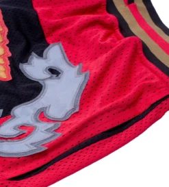 Muay Thai Basketball Short (Red / Black) -Unisex Clothing Sales MuyThaiBasketballShort REDBLKd1