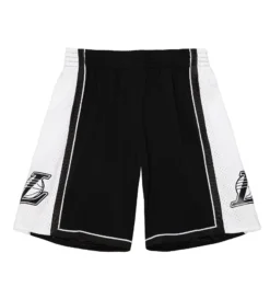Mitchell & Ness LA Lakers White Logo Swingman Short (Black)
