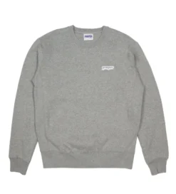 Embroidered Staple Logo Varsity Crewneck (Heather Grey)