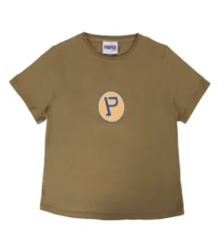 Retro Circle S/S Women's Baby Tee (Brown)
