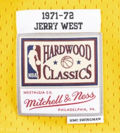 Mitchell & Ness 1971-72 Jerry West Los Angeles Lakers Swingman Jersey (Light Gold) -Unisex Clothing Sales SMJYAC18091 LALLTGD71JWEd1