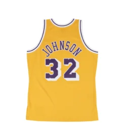Mitchell & Ness Los Angeles Lakers 1984-85 Magic Johnson Swingman Jersey (Light Gold / Purple) -Unisex Clothing Sales SMJYGS18175 LALLTGD84EJHb