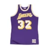 Mitchell & Ness Los Angeles Lakers 1984-85 Magic Johnson Road Swingman Jersey (Purple / Light Gold) -Unisex Clothing Sales SMJYGS18176 LALPURP84EJH