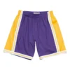 Mitchell & Ness 1984-85 LA Lakers NBA Swingman Road Shorts (Purple / Gold) -Unisex Clothing Sales SMSHGS18235 LALPURP84