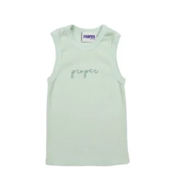 Cursive Baby Rib Tank (Jade)