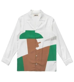 Shingo L/S Open Collar Shirt (White)