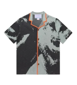 Smile Heavy Knit Shirt (Black / Blue)