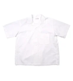 Open Collar Wind H/S Shirt (White)