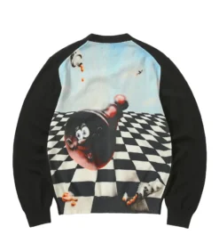 Chess Zip Cardigan (Black)