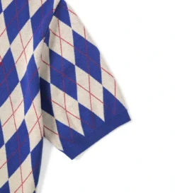 Argyle S/S Knit Polo (Navy) -Unisex Clothing Sales TN231KKNPK01 NVYd2