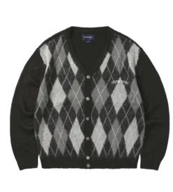 Argyle Cardigan (Black)