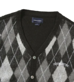 Argyle Cardigan (Black) -Unisex Clothing Sales tn223kknck01 blkf