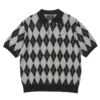 Argyle S/S Knit Polo (Black) -Unisex Clothing Sales tn231kknpk01 blk